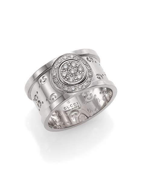 gucci diamond icon twirl ring|gucci icon ring white gold.